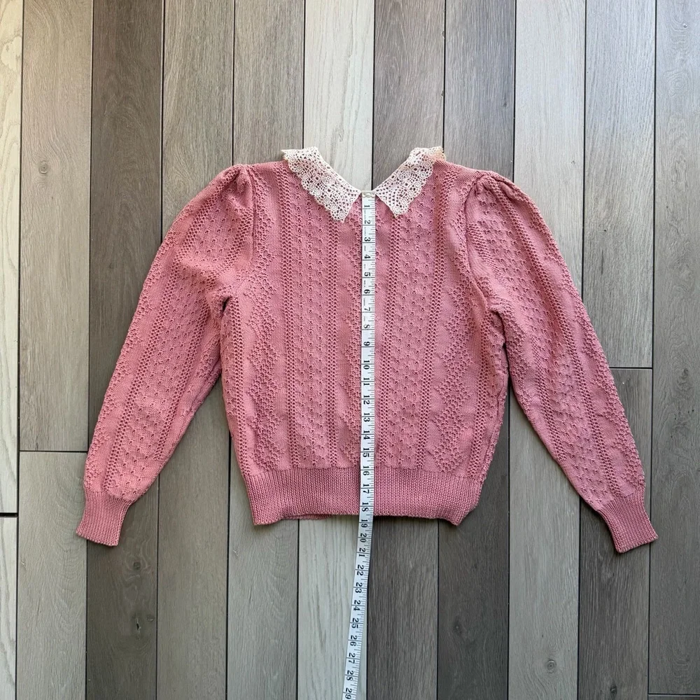 Día North Of Boston 1987 Vintage Cardigan With Teapots & Teacups Buttons - Picture 4 of 10